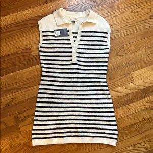 Universal Threads Mini Sweater Dress - Cream Striped S thumbnail 2