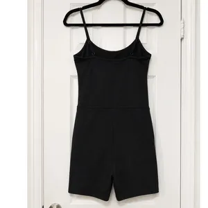 Ambiance Black Stretch Cami Romper Adjustable Straps Fitted Shorts NWT M thumbnail 3