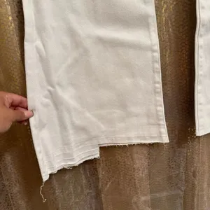 Risen White High Rise Wide Flare Leg Distressed Jeans 11/30 NWT thumbnail 6