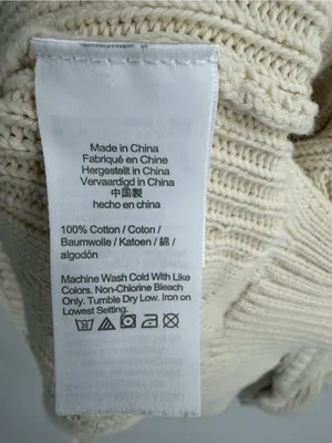 J.Crew swingy cable knit cream cotton mockneck sweater women’s XS fisherman thumbnail 3