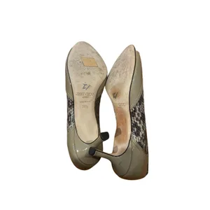 Jimmy Choo Patent Leather Python Print Peep Toe Pump Size 38.5/8-8.5 thumbnail 7