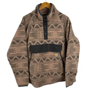 Carhartt T Snap Fleece Sweatshirt Desert Taupe Aztec Women’s XXXL OJ4991-W Pink thumbnail 2