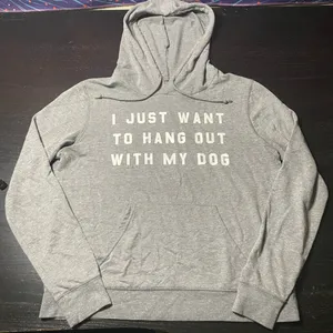 Gray Dog Lover Hoodie - I Just Want To Hang Out With My Dog thumbnail 1