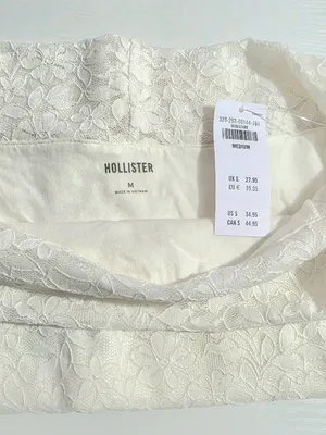 Hollister All Over Lace - Off the Shoulder Top - Cloud Dancer - Size M thumbnail 9