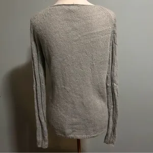 J. Crew Grey Blend Cable Knit Sweater | Size: M | Acrylic/Nylon/Mohair/Wool Mix thumbnail 3