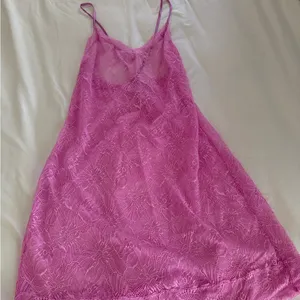 Victorias Secret Sheer Lace Slip Dress Floral Pink See Through Sexy thumbnail 3