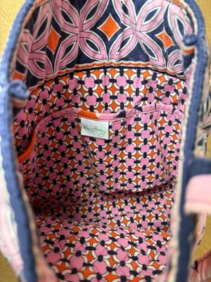 Vera Bradley Pink, Orange & Navy Quilted Floral Tote thumbnail 8