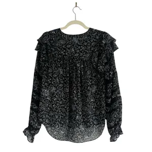 Veronica Beard Penny Silk blouse Floral Lace Sz 6 Romantic Feminine Chic Lux Top thumbnail 5