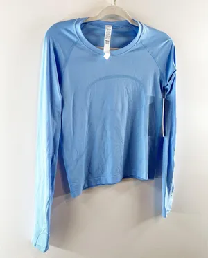 Lululemon Swiftly Tech Long Sleeve Running T-Shirt 2.0 Race Length Blue 8 thumbnail 4
