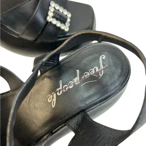 New Free People Brooklyn Ankle Strap Platform Sandal Black Leather Size 7.5 thumbnail 10