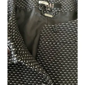 Alex Marie Women Classic Professional Blazer 8 Black White Textured Button Front thumbnail 5