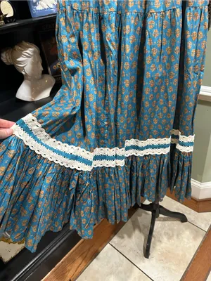 Luna Moon Blue Patterned Skirt with Lace Trim – Size Medium (NWT) thumbnail 8