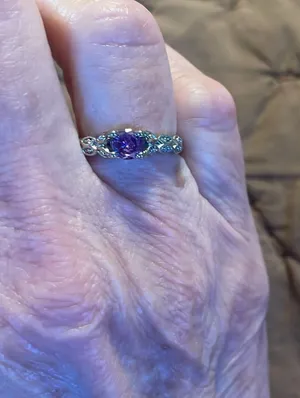 Intricate Purple Amethyst Ring in Silver thumbnail 1