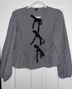 Plaid Black Top Size L thumbnail 1