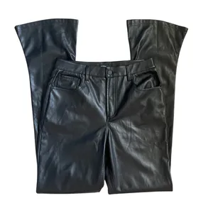 AFRM x REVOLVE Vegan Leather Mini-Flare High-Rise Noir Graysen Pant Size 29 Tall thumbnail 6