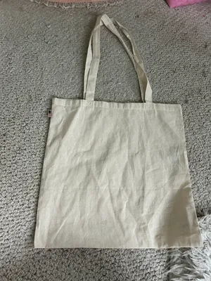 Brandy Melville Beige Linen Tote Bag thumbnail 2