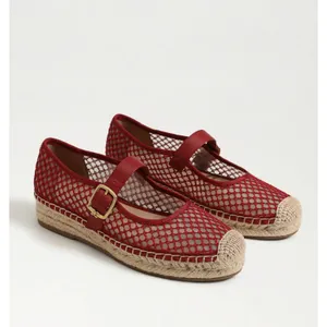 SAM EDELMAN Mackie Mesh Woven Espadrilles in Deep Scarlet Size 10.5 thumbnail 2
