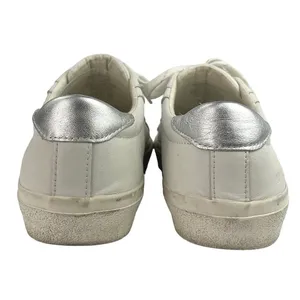 Madewell White Silver Leather Lace Up Sidewalk Low Top Casual Sneakers Size 7.5M thumbnail 3