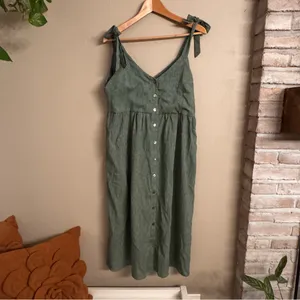 FRNCH Button-Front Linen Midi‎ Dress thumbnail 2