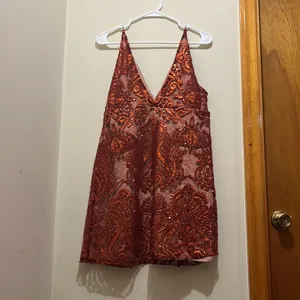 Free People Night Shimmer Mini Dress Magic Amethyst Size 12 thumbnail 3