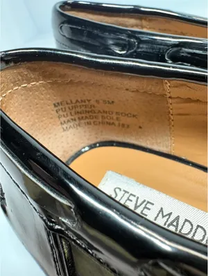 Steve Madden Melliany Women’s 8.5 Black Patent Penny Loafers Block Heel thumbnail 6