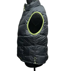 LL Bean Women M Quilted Reversible Goose Down Cold Weather Green Puffer Vest‎ thumbnail 2