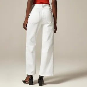 NWT!! J. CREW Slim Wide Jeans Stacked Buttons Solid White Size 29 Petite‎ 29P thumbnail 7
