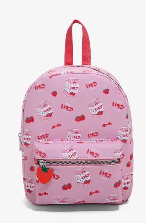 Strawberry Milk Mini Backpack kawaii thumbnail 1