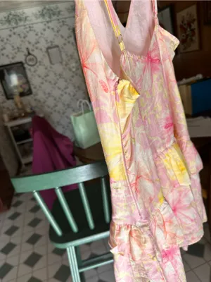 LoveShackFancy Fabienne dress Pink & Yellow Floral Mini Dress size 8 thumbnail 4