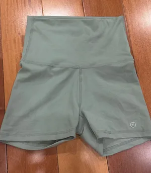 Gilly Hicks Biker Shorts Womens‎ Sage Green High Waisted Smiley Logo Small thumbnail 1