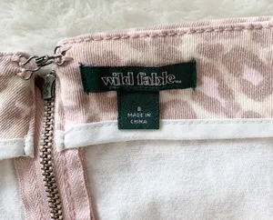Wild Fable Blush Pink Leopard Print Denim Skirt thumbnail 6