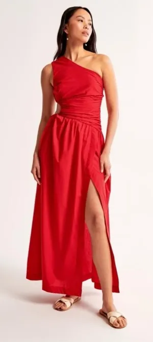 Abercrombie Red Cutout Maxi Dress thumbnail 1