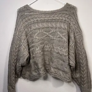 She + Sky Cable Knit Sweater in Taupe thumbnail 3