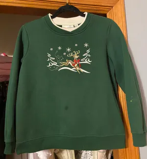 Vintage Embroidered Granny Core Crewneck Sweatshirt thumbnail 1