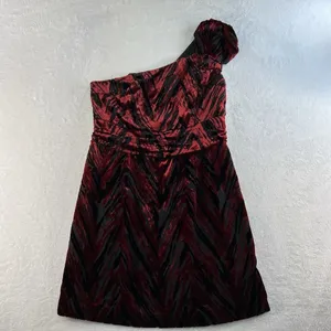 UO‎ L Large Velvet Burnout Dress One Shoulder Y2K Whimsy Goth Silence + Noise thumbnail 3