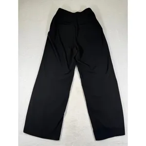 Uniqlo Womens Wide Leg Pintuck Pants Black High Rise Elastic Waist Size M thumbnail 9