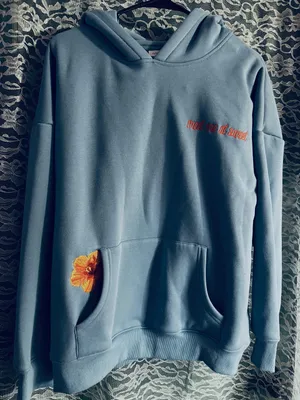 Altar’d State Blue and Orange With Love Hoodie Oversized Sweater Size Small thumbnail 2