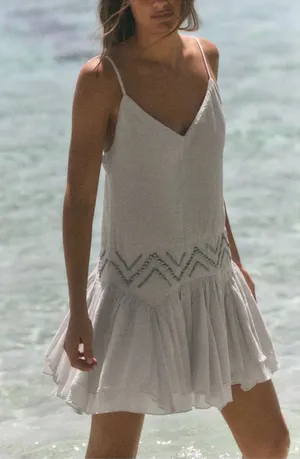 ZARA Ruffled Chiffon Studded Dress thumbnail 1