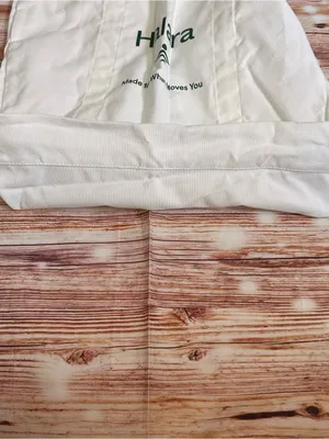 Halara White Logo Green Letter Print Casual Canvas Tote Bag NWT thumbnail 10