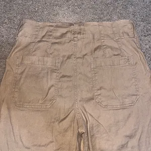 Anthropologie Maeve‎ The Colette Ankle Cropped Linen Wide Leg Pants Tan 29 thumbnail 5