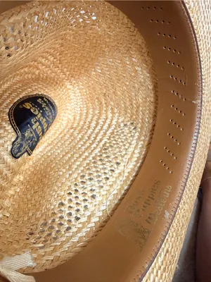 Vtg. Hush Puppies woven straw western cowboy hat thumbnail 6