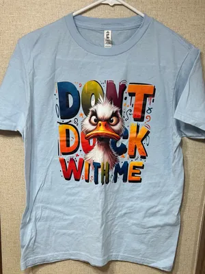 Tultex Light Blue "Don't Duck With Me" Graphic Tee thumbnail 1