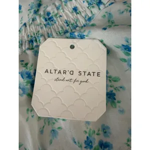 Altard State Willa Floral Lace Trim Tiered Smocked Shorts Ivory Blue XL‎ New thumbnail 7
