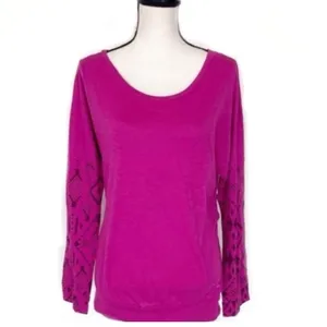 Victoria's secret PINK magenta tribal print long sleeve top tee shirt size large thumbnail 3