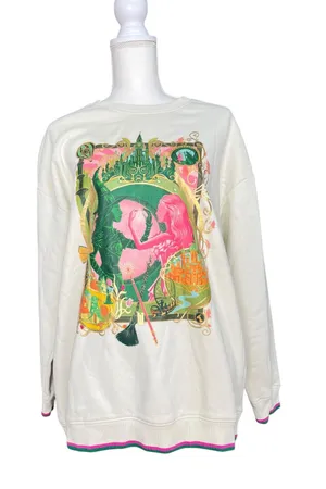Universal Studios Wicked Elphaba and Glenda Crewneck Sweatshirt Size XL thumbnail 1