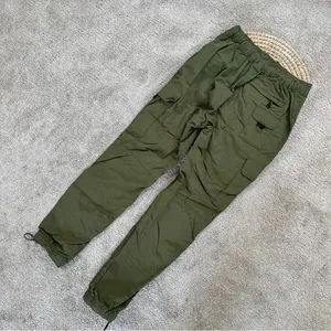 LCKR Women’s Mayday Utility Cargo Pants Nylon Pull On High Rise in Green Army S thumbnail 6