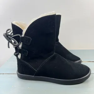 Koolaburra by UGG Shazi Black Suede Faux Fur Lined Boots 1019361 Womens Size 6 thumbnail 3