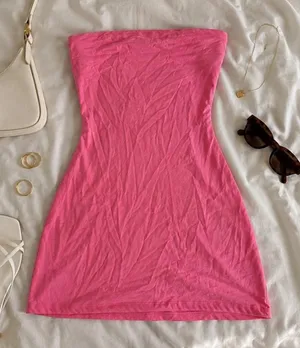 Hello Molly Hot Pink Strapless Bodycon Mini Dress Tube Dress M thumbnail 1