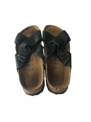 Birkenstock Siena Suede Leather Sandals Black Criss-Cross Strap 38 Narrow US 7 thumbnail 4