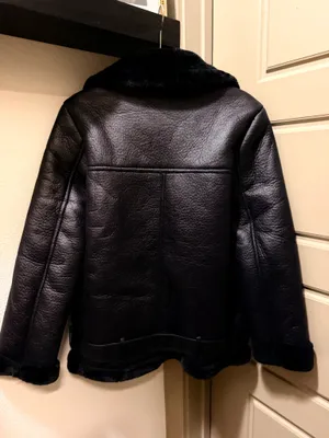 Black Faux Shearling Moto Coat thumbnail 3